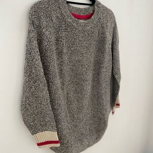 Roots Cabin Crew Neck coton pullover shaker sweater Size Large